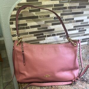Coach Pink Shoulder Bag with Gold Hardware